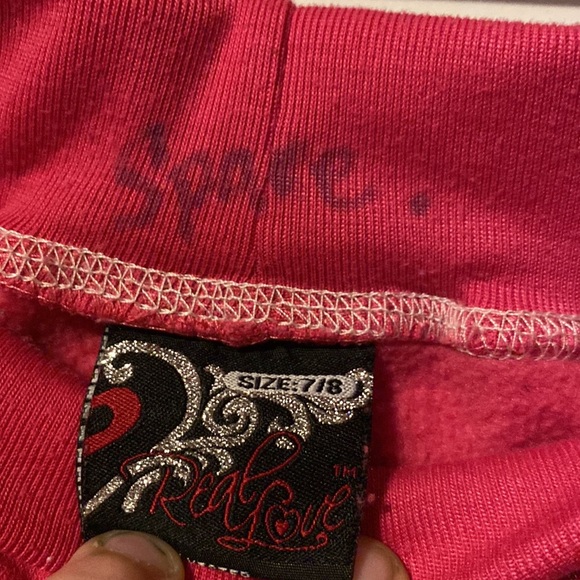 Girls Sz. 7/8 Real Love Brand “Star” Pink Sweatpants - Picture 3 of 4